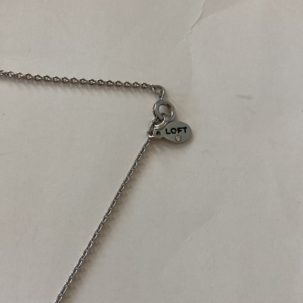 LOFT Long Silver & Bead Necklace - Picture 4 of 7